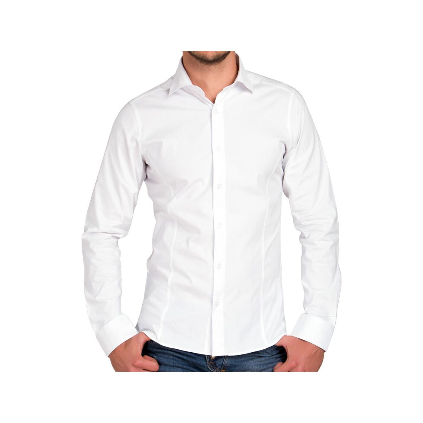 Red - Slim 34,90 € Langarm Design R, R-2111A Bridge Herren Fit Basic Weiß Hemd