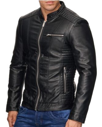 Red Bridge Mens Biker Jacket Synthetic Leather Jacket...