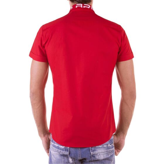 Red Bridge Mens Professional Design Slim Fit Short Sleeve Shirt Red