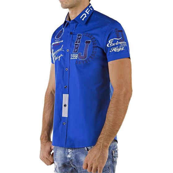 Red Bridge Mens Professional Design Slim Fit Short Sleeve Shirt Saxeblue