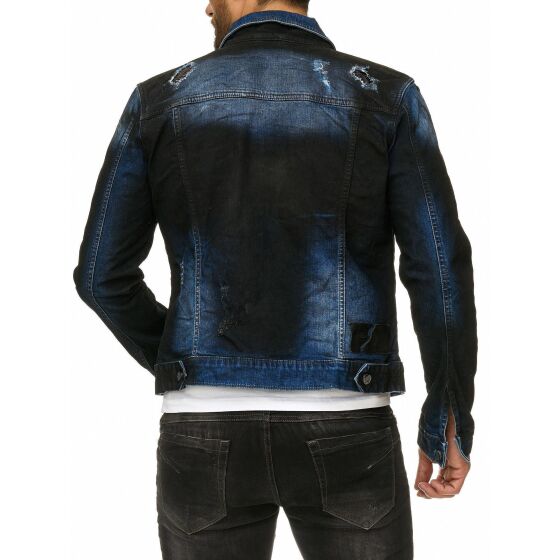 Red Bridge Herren Dark Alley Biker Jeansjacke Jacke blau