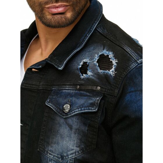 Red Bridge Herren Dark Alley Biker Jeansjacke Jacke blau