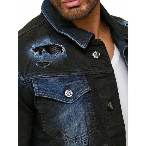 Red Bridge Herren Dark Alley Biker Jeansjacke Jacke blau