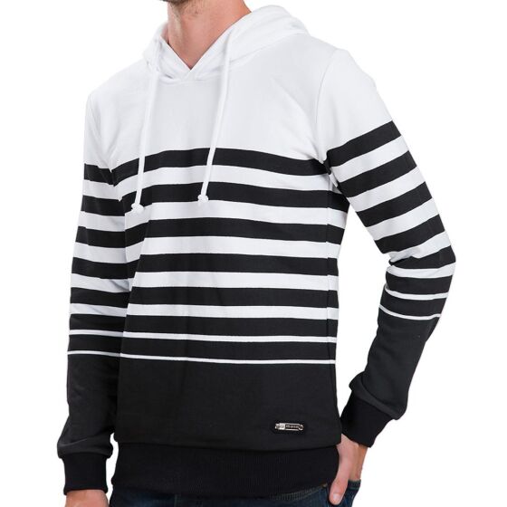 Red Bridge Herren Young Stripes Pullover Kapuzenpullover Hoodie Weiß