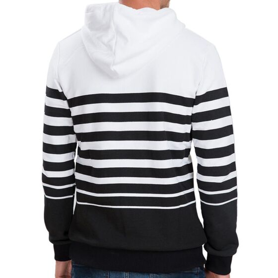 Red Bridge Mens Young Stripes Pullover Hoodie Hoodie White