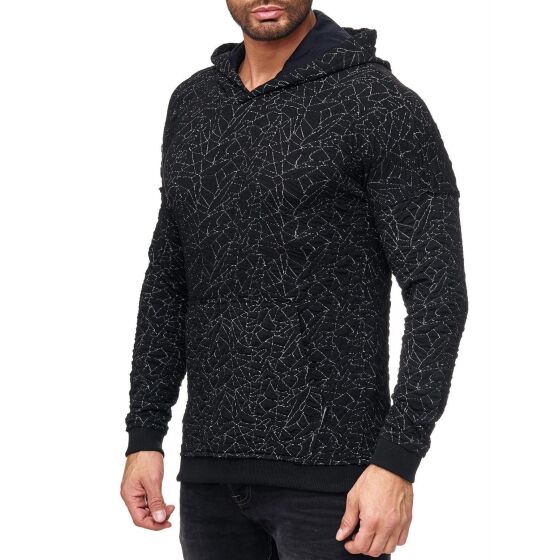 Red Bridge Mens Sharp Shards Pullover Hoodie Black