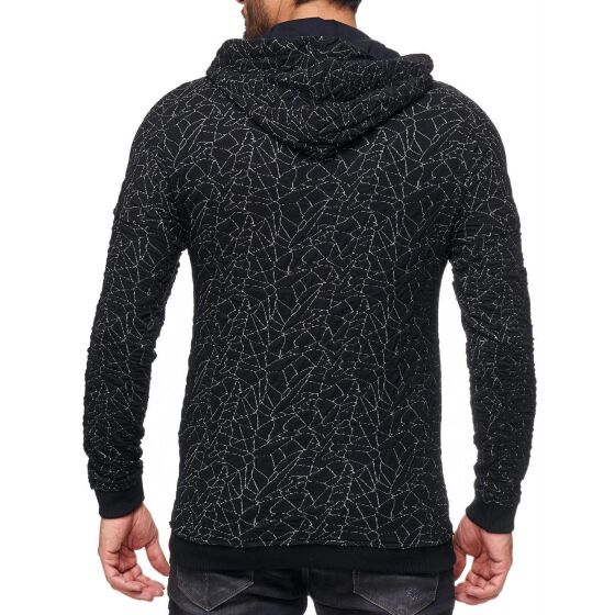 Red Bridge Mens Sharp Shards Pullover Hoodie Black