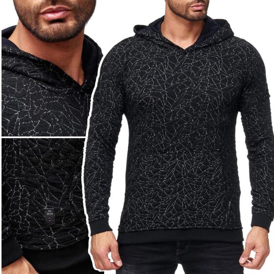 Red Bridge Mens Sharp Shards Pullover Hoodie Black