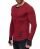 Red Bridge Herren Ripped Layers Longsleeve Sweatshirt Bordeaux