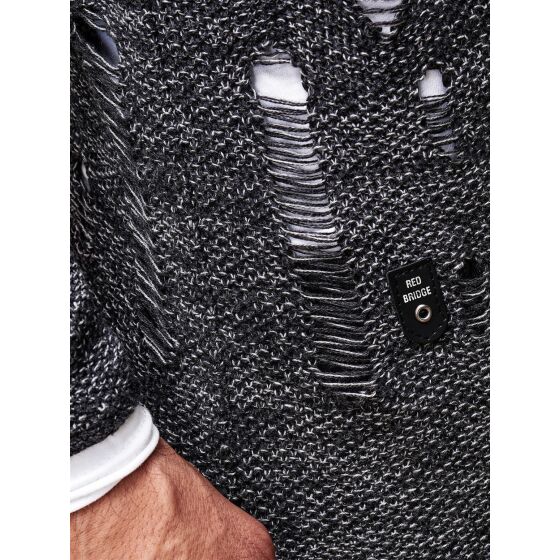 Red Bridge Herren Snowfall Granite Double Layer Strickpullover doppel lagig mit Kapuze Anthrazit