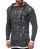 Red Bridge Mens Snowfall Granite Double Layer Knit Sweater with Hood Anthracite
