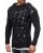 Red Bridge Mens Snowfall Granite Double Layer Knit Sweater with Hood Black