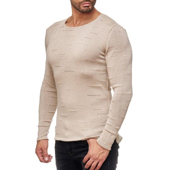 Red Bridge Herren Holy Bars Feinstrick Pullover Beige