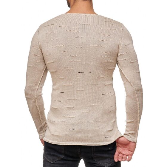 Red Bridge Herren Holy Bars Feinstrick Pullover Beige