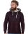 Red Bridge Mens Furry Knit Sweater with Hood Bordeaux