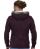 Red Bridge Mens Furry Knit Sweater with Hood Bordeaux