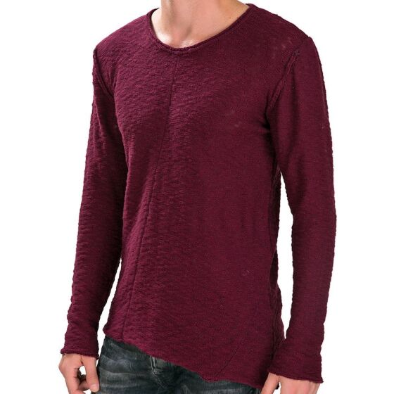 Red Bridge Herren Asymmetrical Line Strickpullover Bordeaux