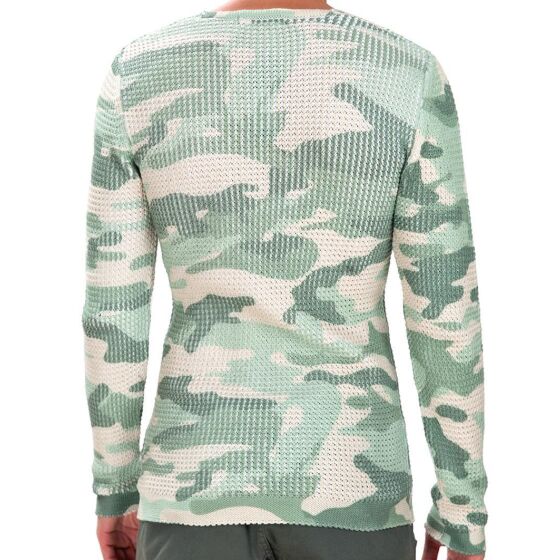 Red Bridge Mens Rib Camouflage Jumper Camouflage