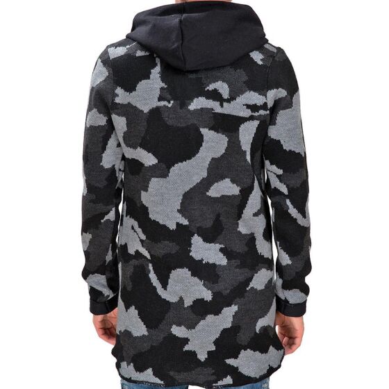Red Bridge Herren Camouflage Strickjacke Jacke Schwarz