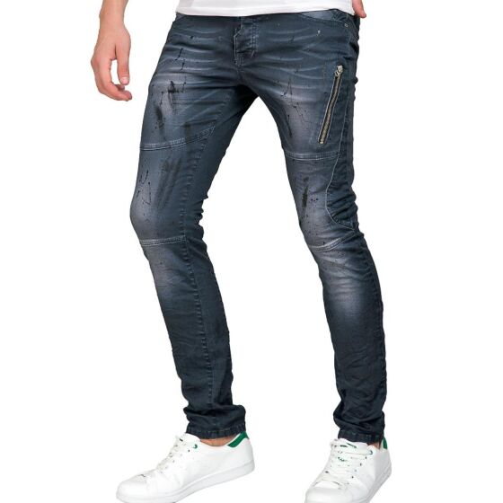 Red Bridge Herren Spots Jeans Skinny Röhrenjeans blau