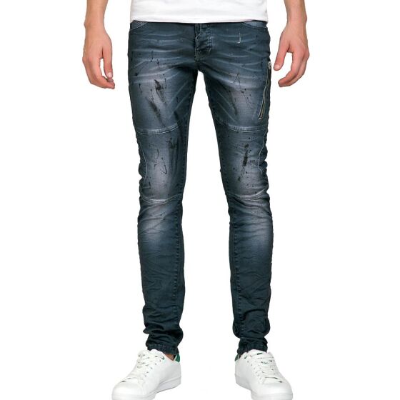 Red Bridge Herren Spots Jeans Skinny Röhrenjeans blau