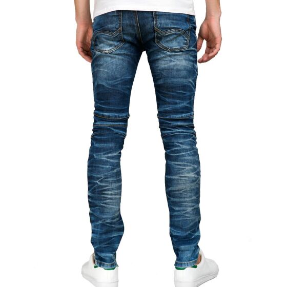Red Bridge Mens harsh biker drainpipe jeans skinny jeans blue