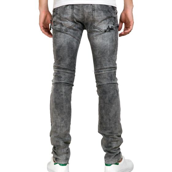 Red Bridge Mens Hard Skinny Jeans Slim Fit Jeans Grey