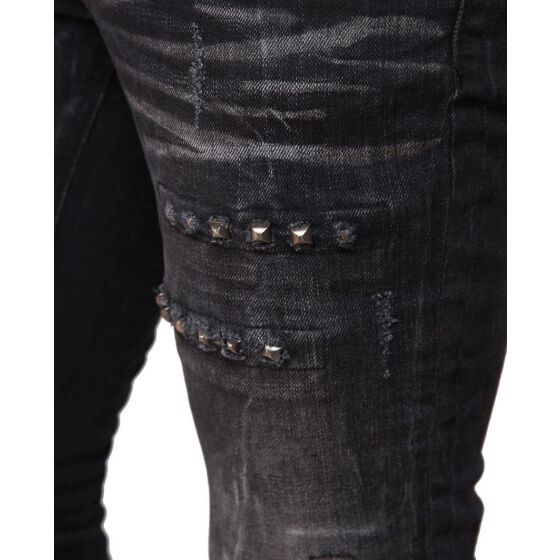 Red Bridge Mens Woke Jeans Black with Rivets