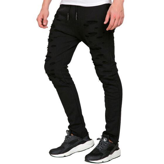 Red Bridge Mens Cutted Joggers Black