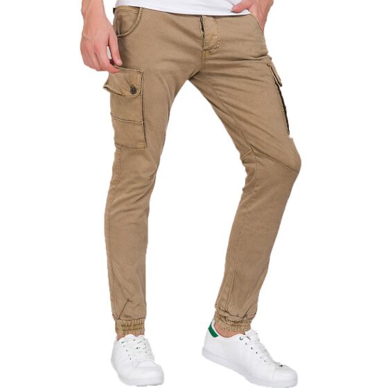 Red Bridge Mens Rocky Jogg Denim Cargo Camel