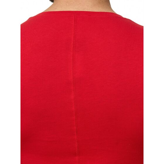 Red Bridge Mens Golden Boy Oversized Long T-Shirt Red (Gold Zipper)