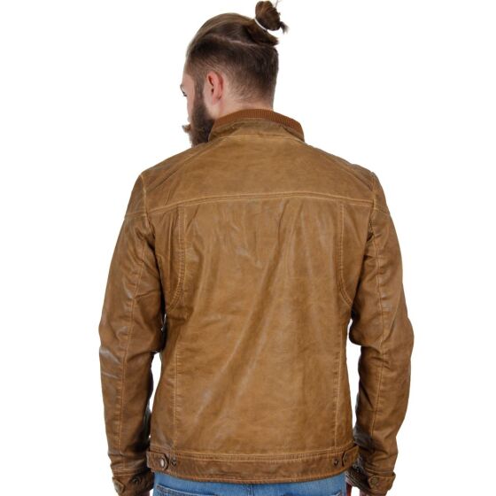 Red Bridge Herren Rifle Jacke Kunst- Lederjacke Jacket braun