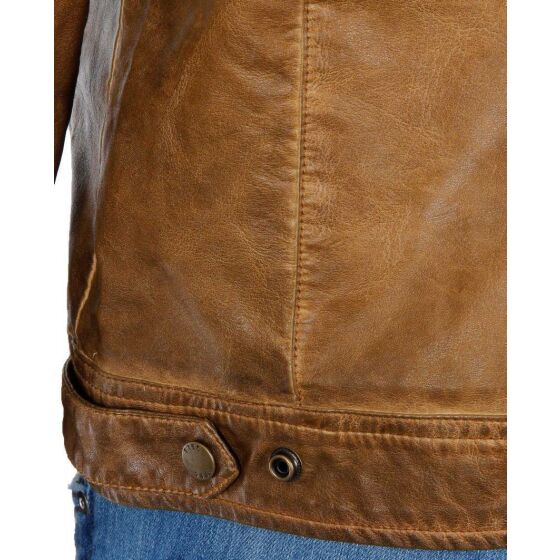 Red Bridge Mens Rifle Jacket Faux Leather Jacket Brown
