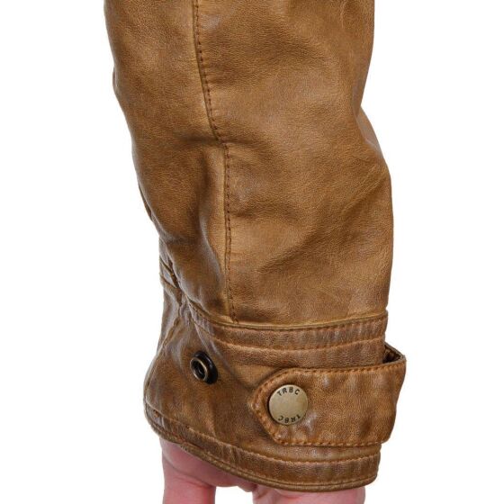 Red Bridge Mens Rifle Jacket Faux Leather Jacket Brown