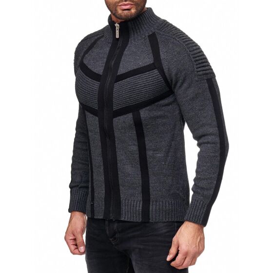 Red Bridge Mens Hero Cardigan Anthracite