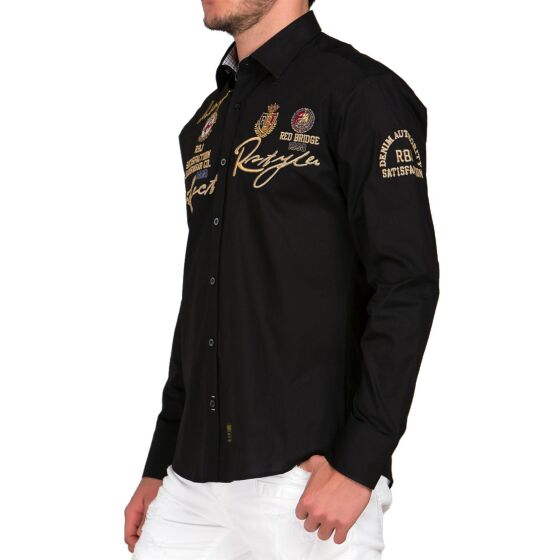 Red Bridge Mens R-Style long-sleeved shirt shirt black