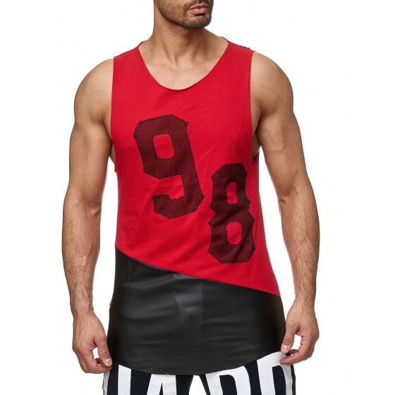 Red Bridge Mens Grounded Tank Top Oversized Red
