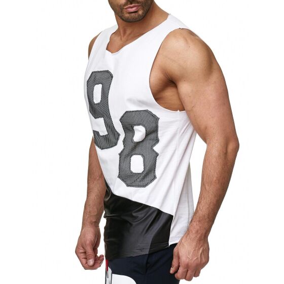 Red Bridge Mens Grounded Tank Top Oversized White