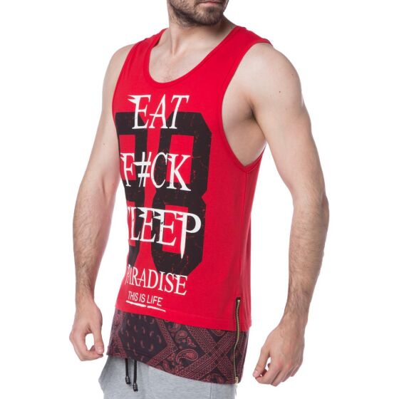 Red Bridge Herren Paradise Tank Top Oversized Red