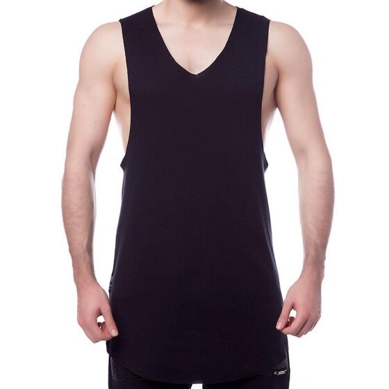 Red Bridge Mens Back Tank Top Oversized Black