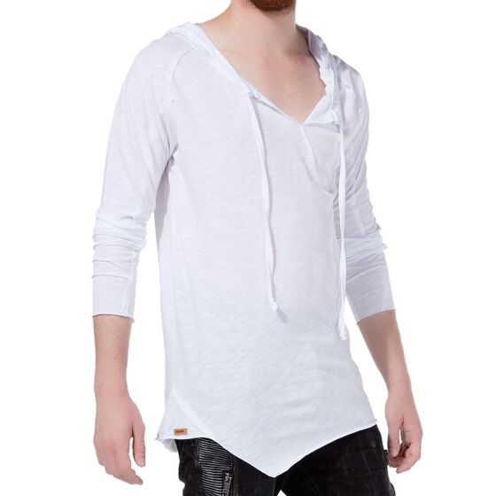 Red Bridge Mens Remix Sweatshirt Asymmetric Oversize White