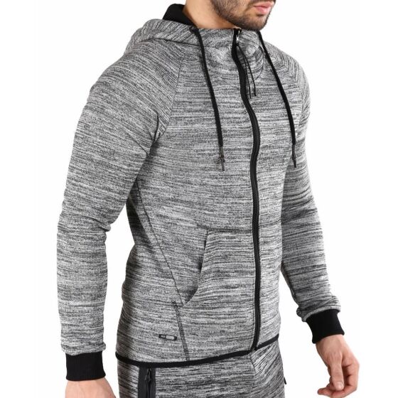 Red Bridge Herren Kapuzenpullover Jacke Trainingsanzug Oberteil mit Reißverschluss Grau
