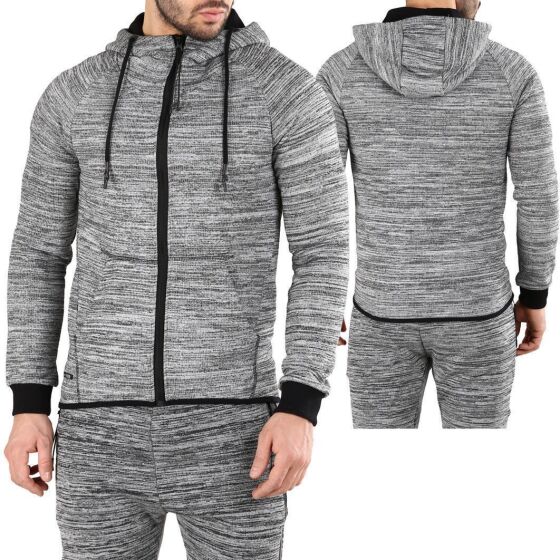 Red Bridge Herren Kapuzenpullover Jacke Trainingsanzug Oberteil mit Reißverschluss Grau