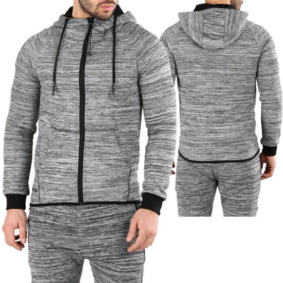 Red Bridge Mens Hoodie Jacket Tracksuit Top with Zip Grey