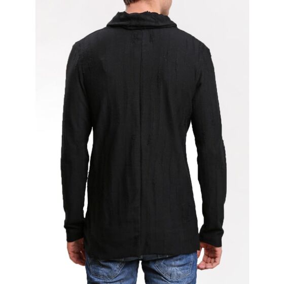 Red Bridge Mens Shawl Wrap Jumper Oversized Black
