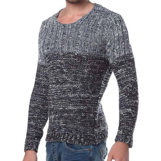 Red Bridge Mens Wrap Low Carb Knit Sweater Anthracite