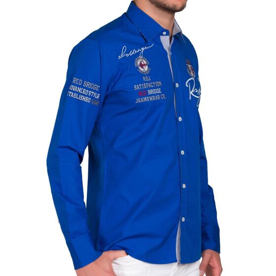 Red Bridge Herren R-Style Design Regular Fit Langarm Hemd Saxeblue