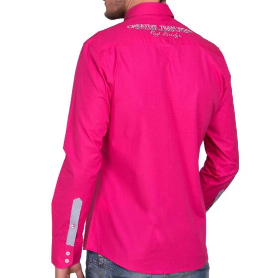 Red Bridge Herren R-Style Design Regular Fit Langarm Hemd Fuchsia