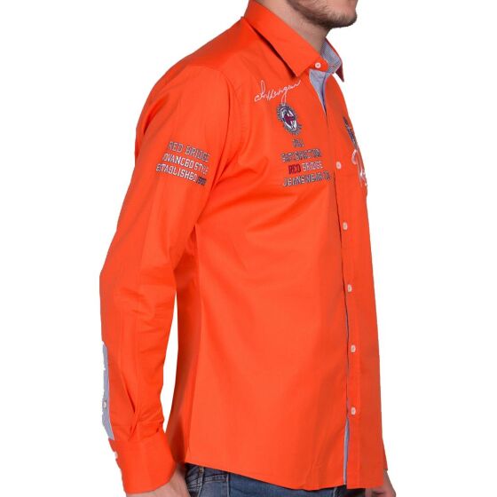 Red Bridge Herren R-Style Design Regular Fit Langarm Hemd Coral