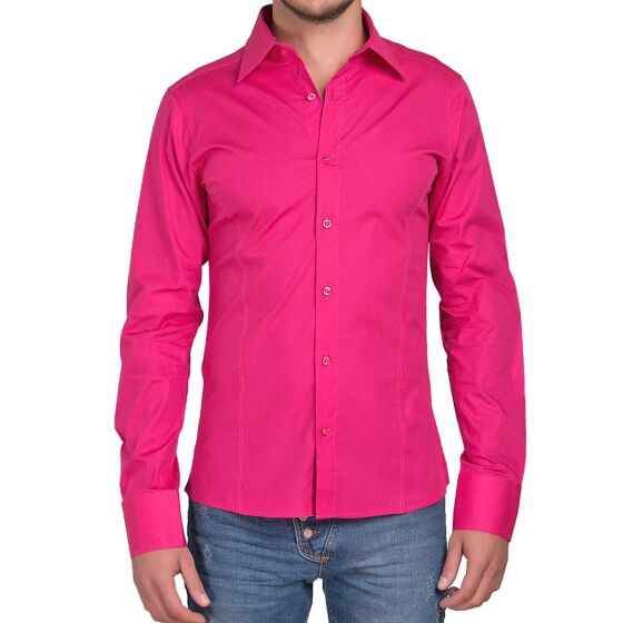 Red Bridge Herren Basic Design Slim Fit Langarm Hemd Fuchsia